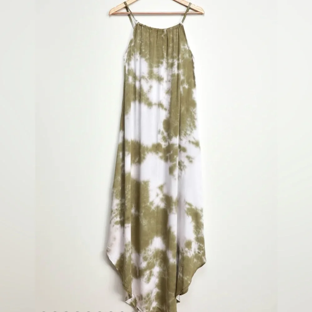 NYTT Sunny Breeze Sage GreenTie/Dye Maxi Dress Sz Sm bin 9 - Picture 5 of 6